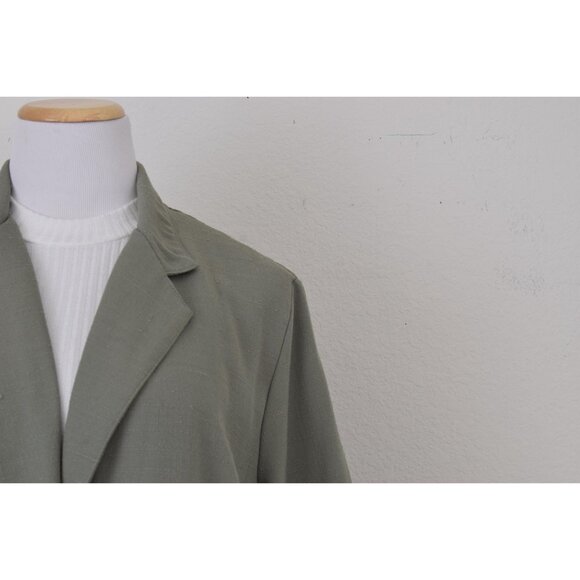 Vintage 80s Sage Green Lightweight Blazer by Briggs size 14P‎ - Picture 7 of 10